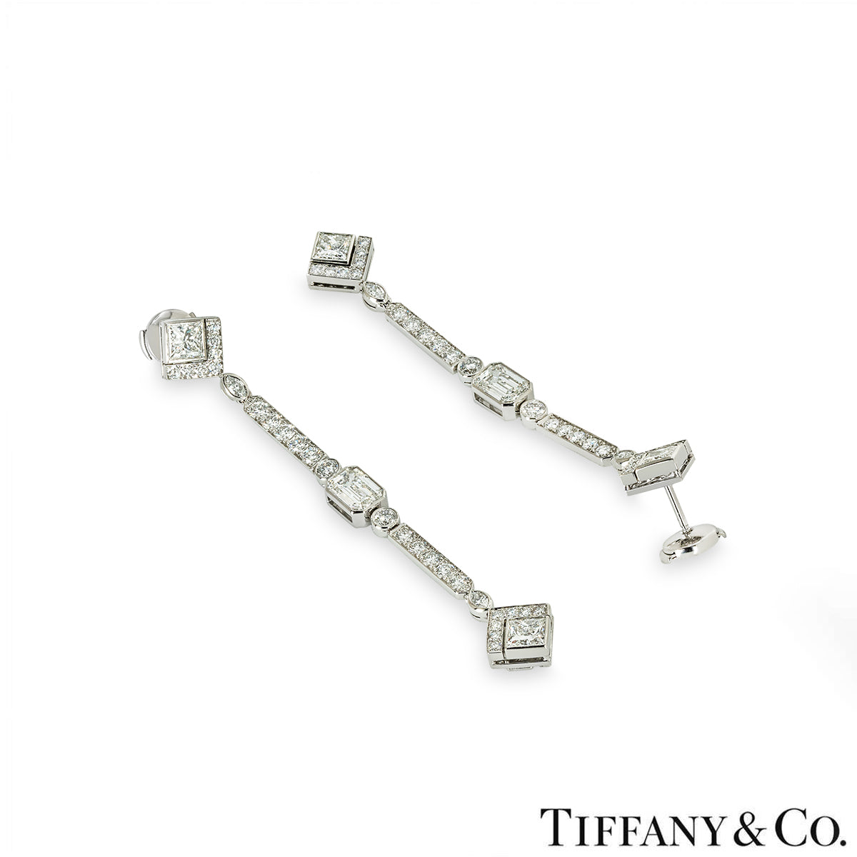 Tiffany & Co. Platinum Diamond Drop Earrings