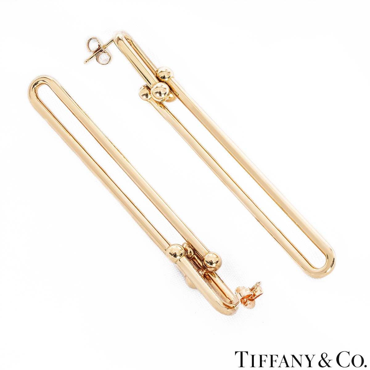 Tiffany & Co. Rose Gold Hardware Double Long Link Earrings 63982407