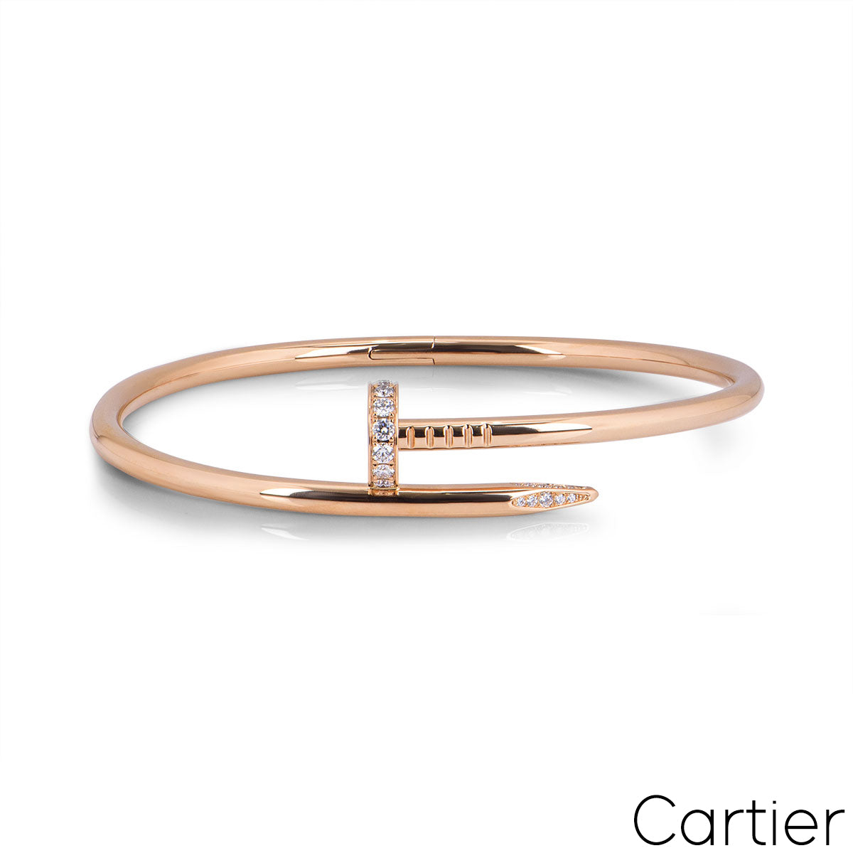 Cartier Rose Gold Diamond Juste Un Clou Bracelet Size 15 B6048515