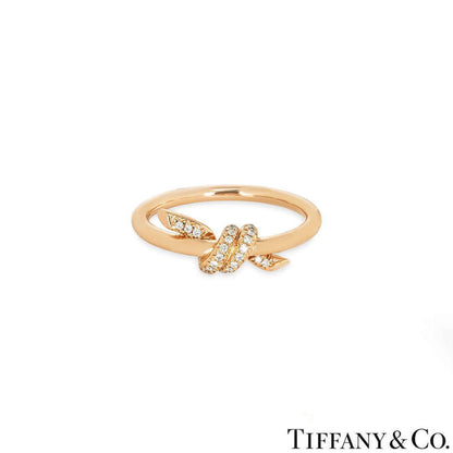 Tiffany & Co. Rose Gold & Diamond Knot Ring 69526411