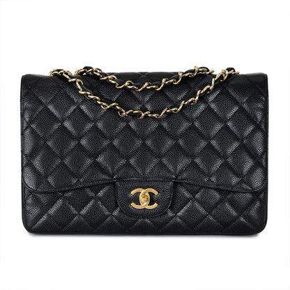 Chanel Black Caviar Jumbo Classic Single Flap Bag