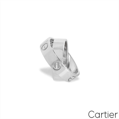 Cartier White Gold Plain Spicy Love Ring Size 54