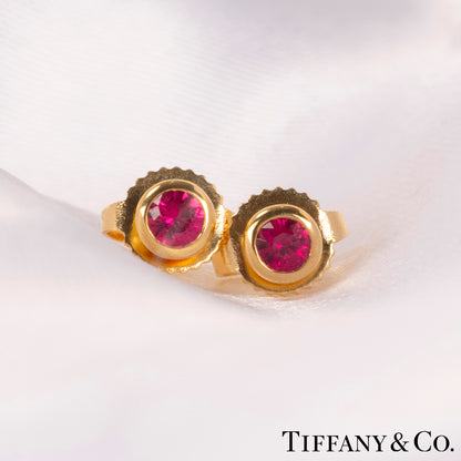 Tiffany & Co. Yellow Gold Color By The Yard Elsa Peretti Ruby Earrings 62632828