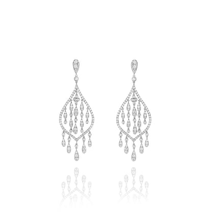 Crivelli White Gold Diamond Chandelier Earrings 7.30CT