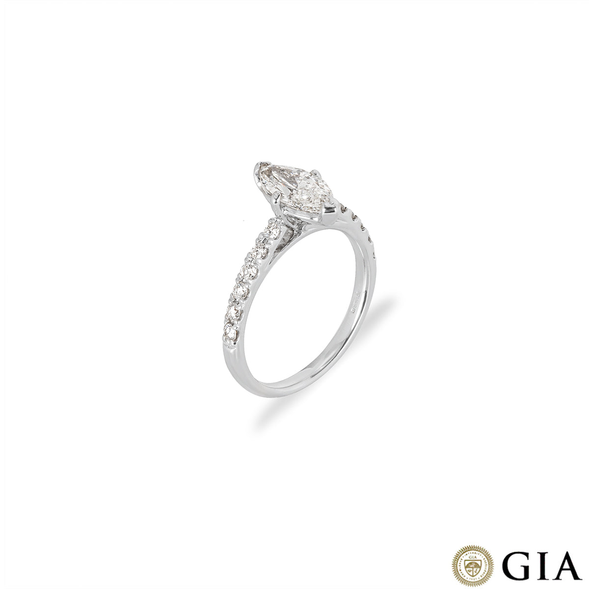 White Gold Marquise Cut Diamond Ring 1.01CT G/SI1