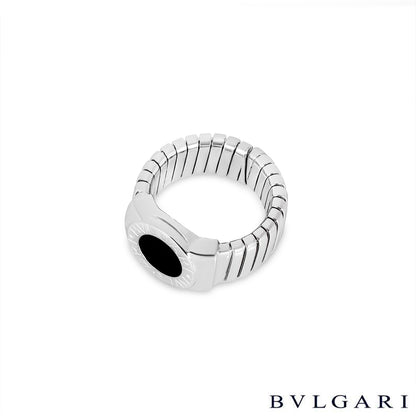 Bvlgari Bvlgari White Gold Onyx Tubogas Ring