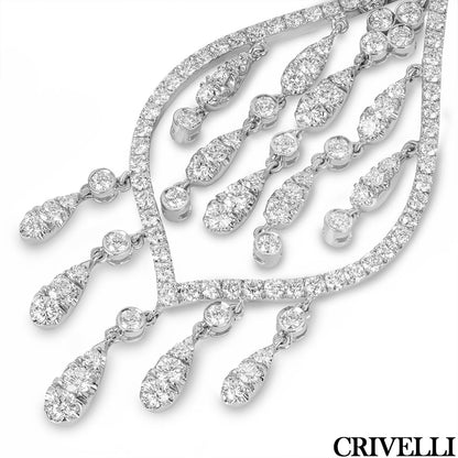 Crivelli White Gold Diamond Chandelier Earrings 7.30CT