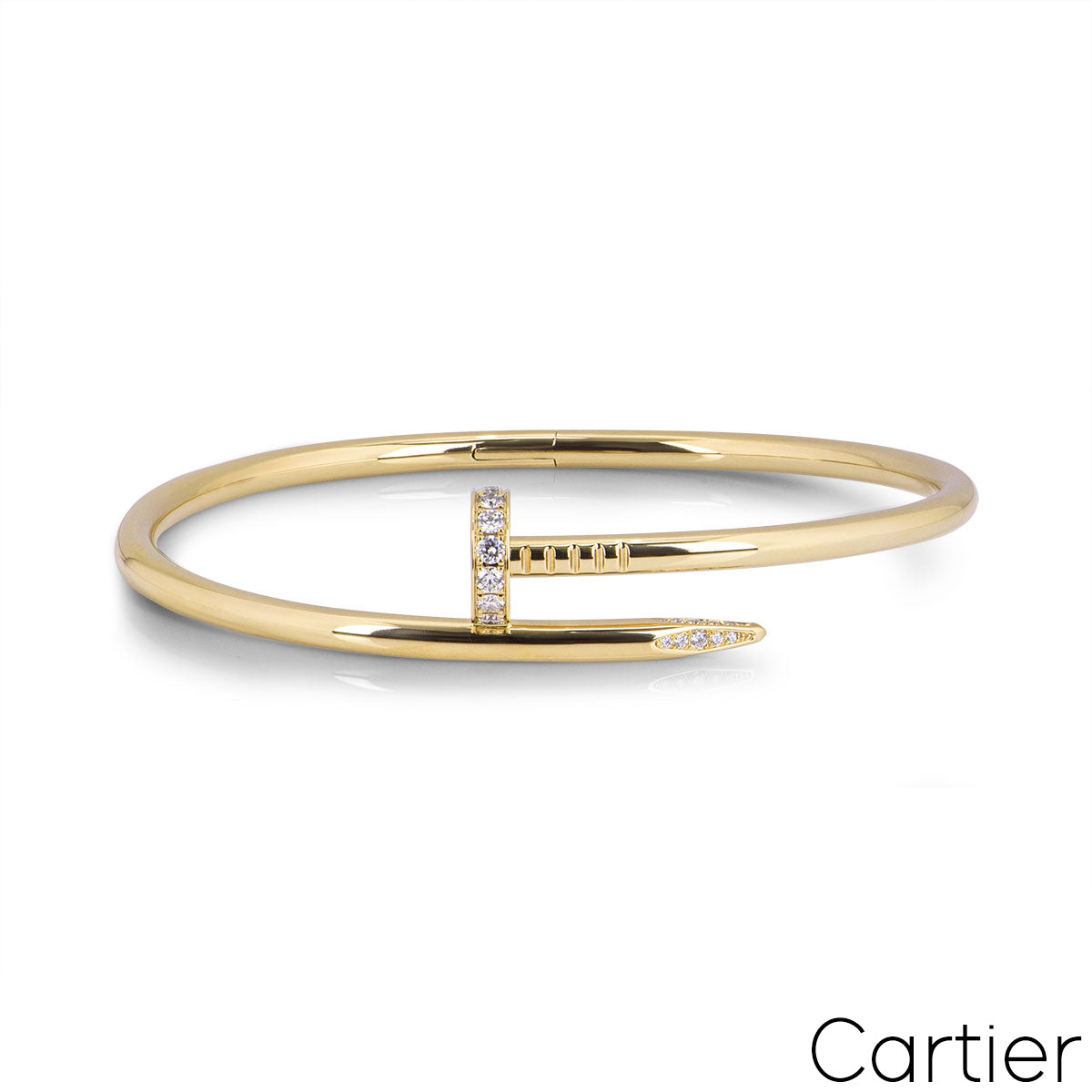 Cartier Yellow Gold Diamond Juste Un Clou Bracelet Size 20 B6048620