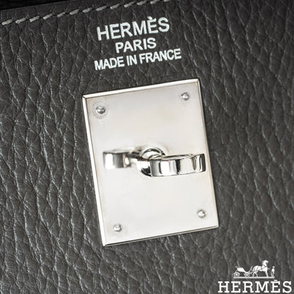 Hermès Kelly II Retourne 35CM Graphite Veau Taurillon Clemence Phw