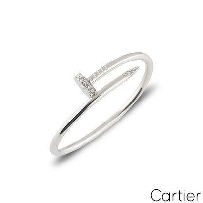 Cartier White Gold Diamond Juste Un Clou Bracelet Size 17 B6048717