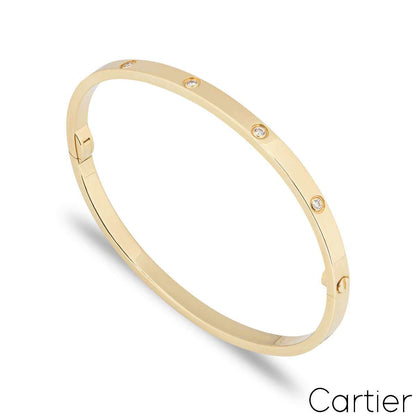 Cartier Yellow Gold Full Diamond Love Bracelet Sm Size 19 B6047819