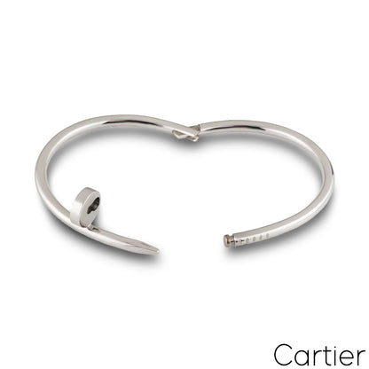 Cartier White Gold Plain Juste Un Clou Bracelet Size 16 B6048316