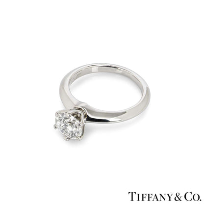 Tiffany & Co. Platinum Round Brilliant Cut Diamond Setting Ring 1.04CT G/VS2