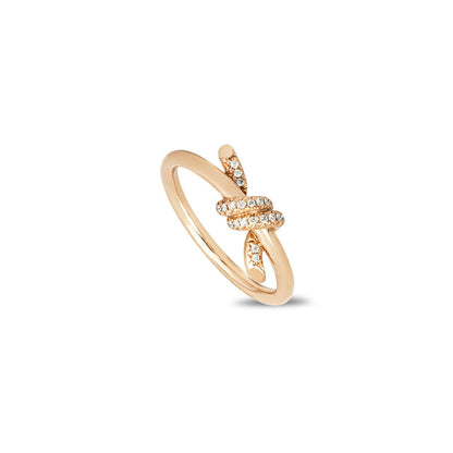 Tiffany & Co. Rose Gold & Diamond Knot Ring 69526411