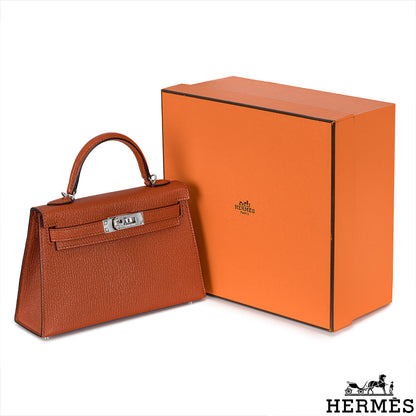 Hermès Kelly Mini II Cuivre Chèvre Mysore Phw