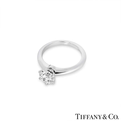 Tiffany & Co. Platinum Round Brilliant Cut Diamond Setting Ring 1.01CT D/VS1