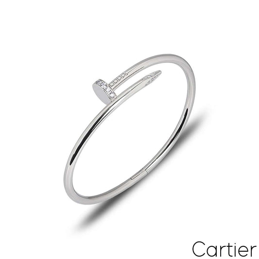 Cartier White Gold Diamond Juste Un Clou Bracelet Size 17 B6048717