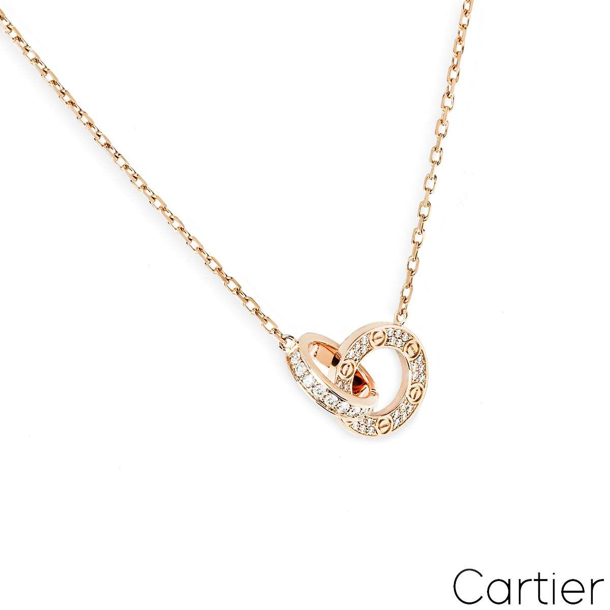 Cartier Rose Gold Pave Diamond Love Pendant B7224528