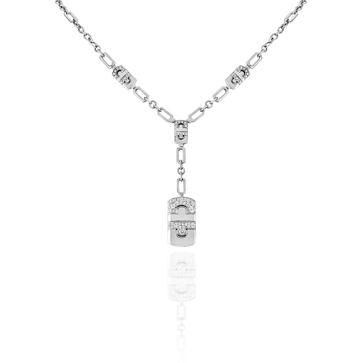 Bvlgari White Gold Diamond Parentesi Necklace