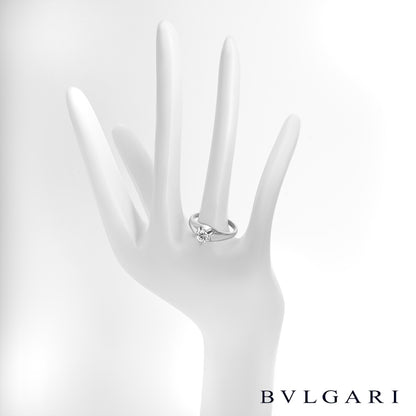 Bvlgari Platinum Round Brilliant Cut Diamond Corona Ring 0.35CT G/VVS2