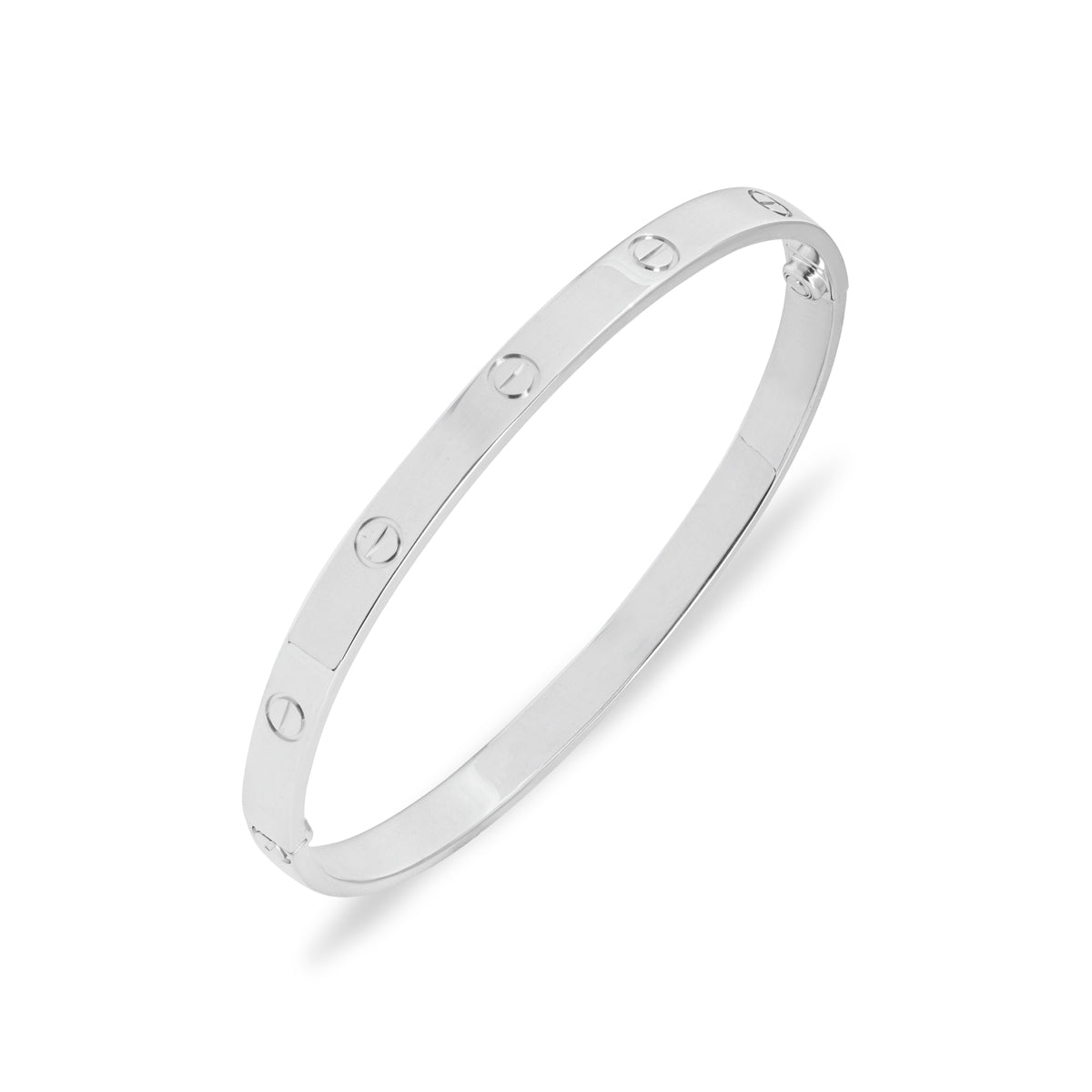 Cartier White Gold Plain Love Bracelet Size 17 B6035417