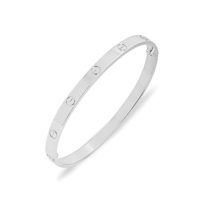 Cartier White Gold Plain Love Bracelet Size 17 B6035417