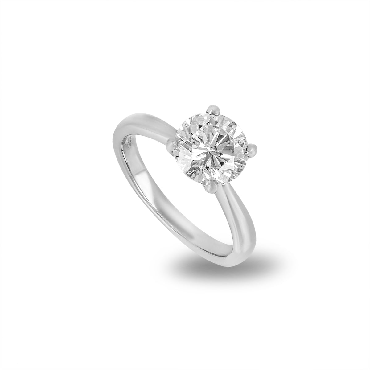 Platinum Round Brilliant Cut Diamond Ring 2.00CT L/SI1