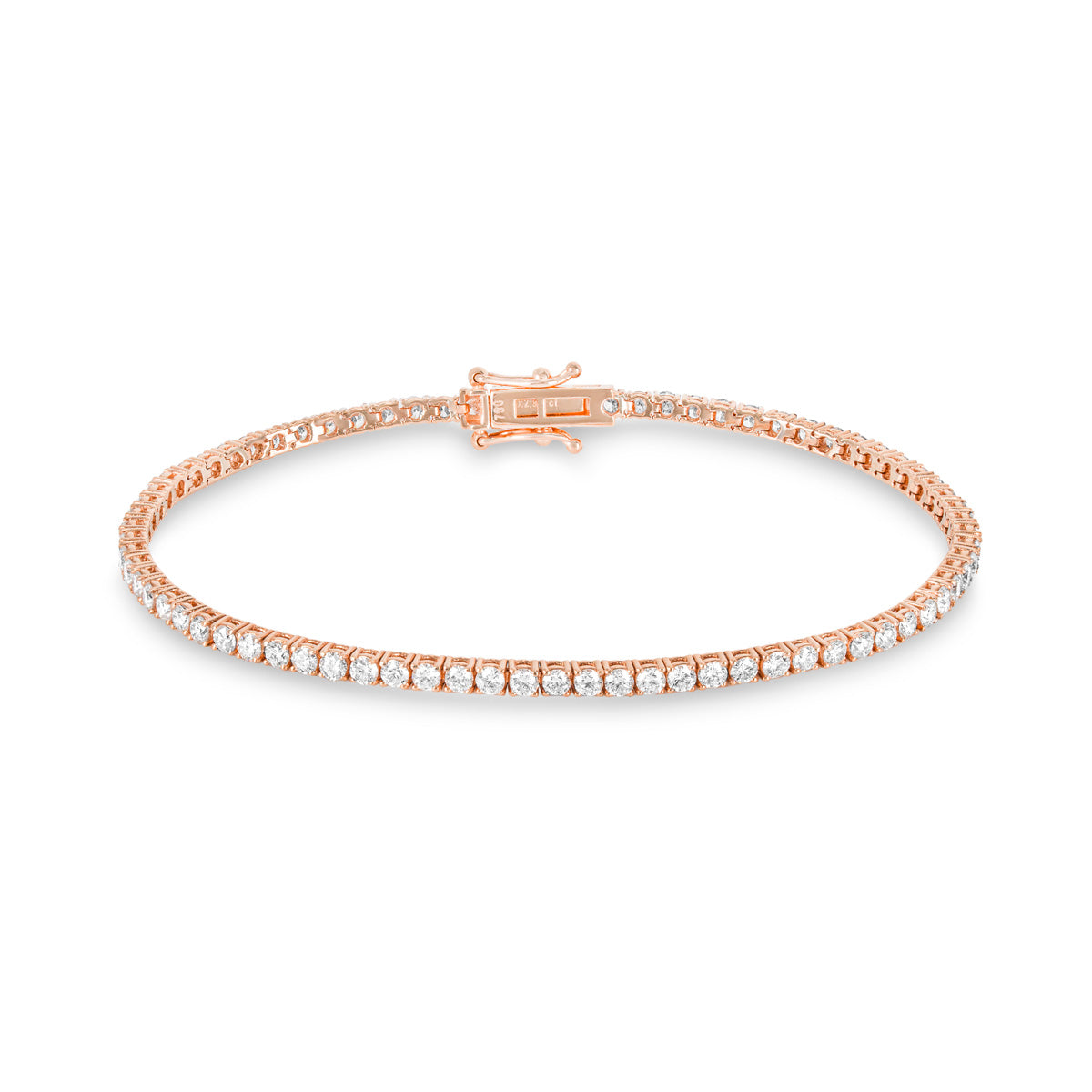 Rose Gold Diamond Tennis Bracelet 2.96CT Tdw