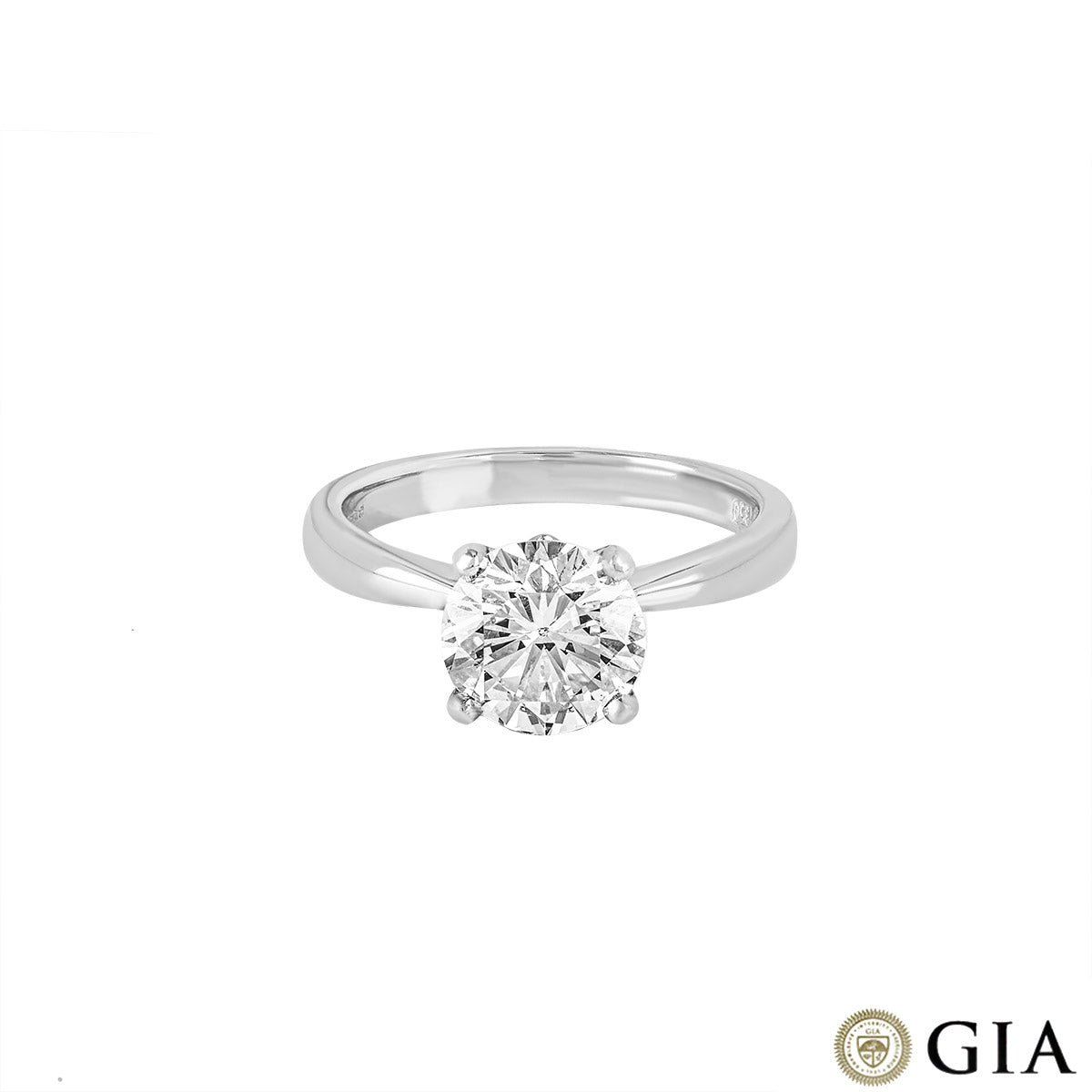 Platinum Round Brilliant Cut Diamond Ring 2.00CT L/SI1