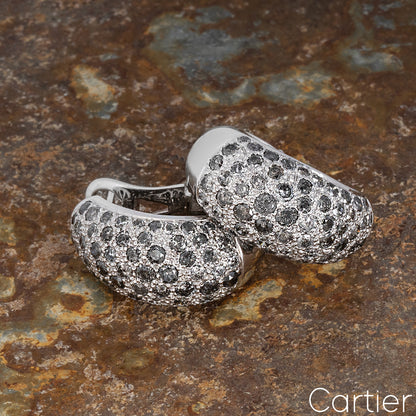 Cartier Sauvage Metissage White Gold Grey Diamond Bombe Earrings