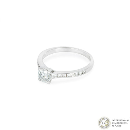 White Gold Round Brilliant Diamond Ring 0.52CT D/VS1