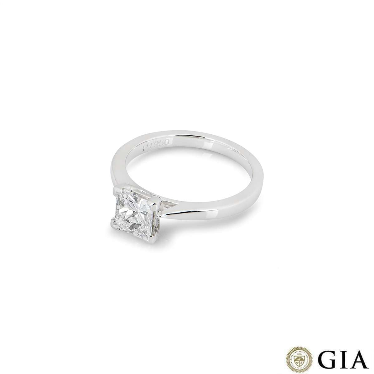 Platinum Radiant Cut Diamond Ring 1.03CT F/VS1