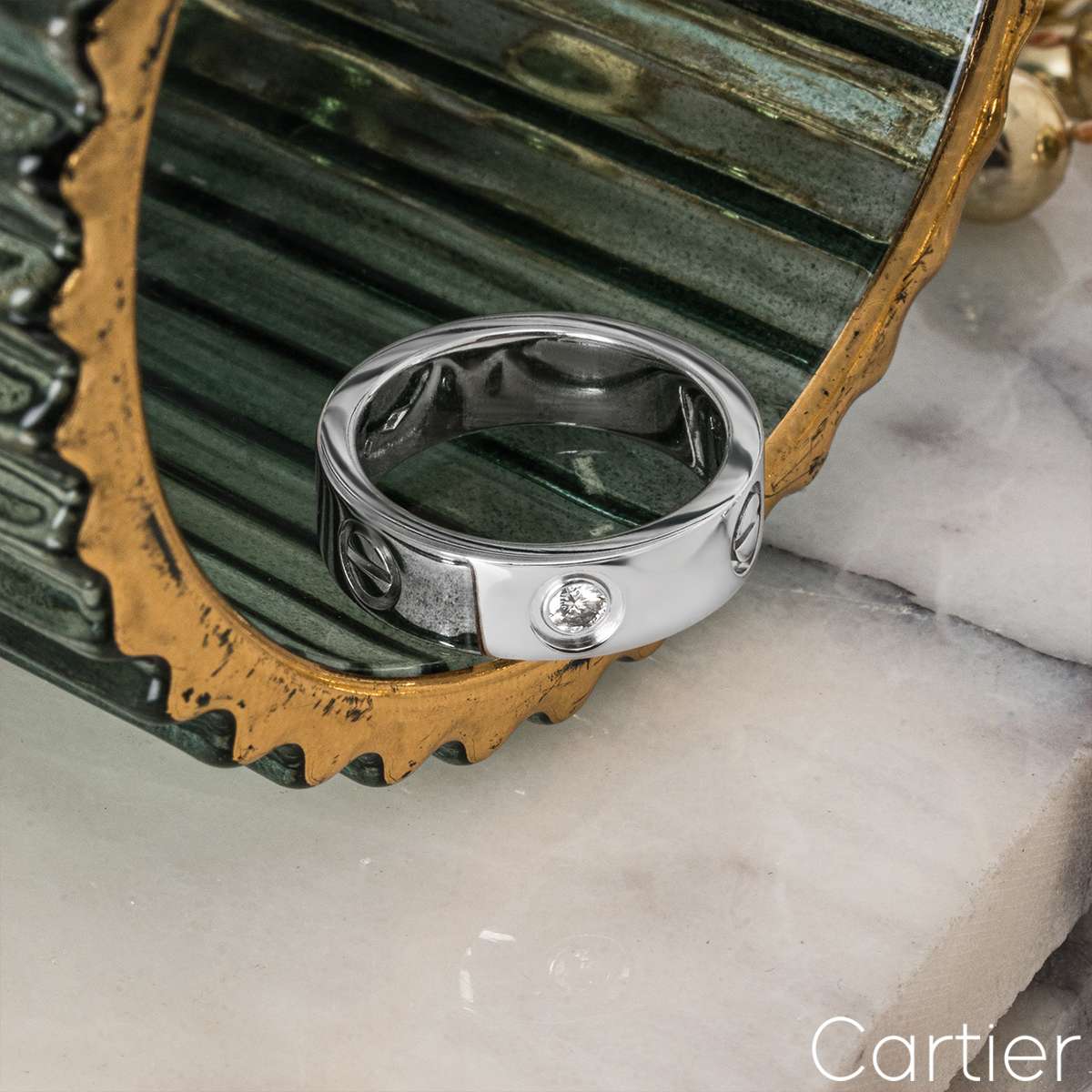 Cartier Platinum Diamond Love Ring Size 51 B4046700