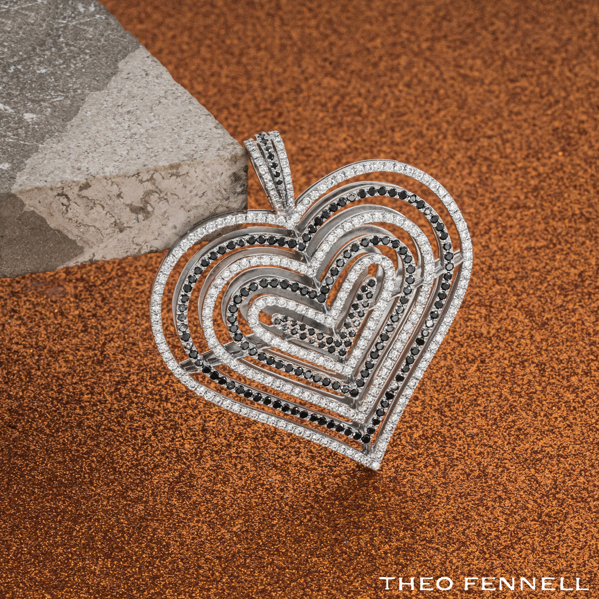 Theo Fennell White Gold Diamond Heart Pendant 2.62CT Tdw