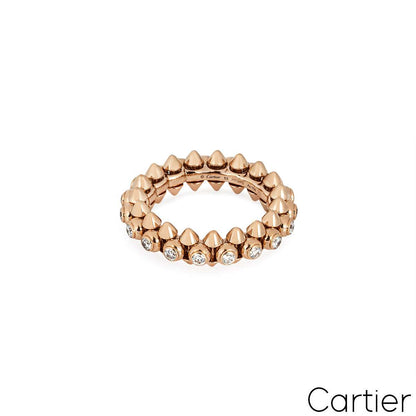 Cartier Rose Gold Diamond Clash De Cartier Ring Size 53 N4765400