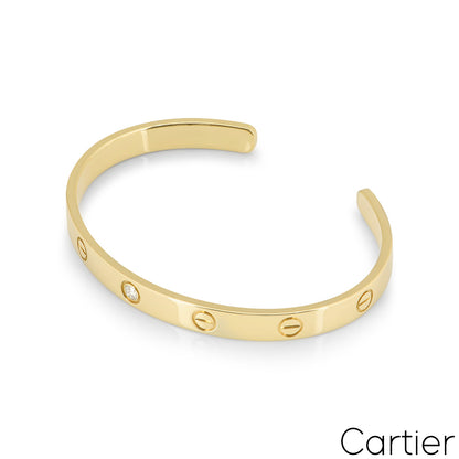 Cartier Yellow Gold Diamond Cuff Love Bracelet Size 19 B6029819