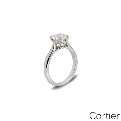 Cartier Platinum Round Brilliant Cut Diamond Ring 1.51CT D/VVS2