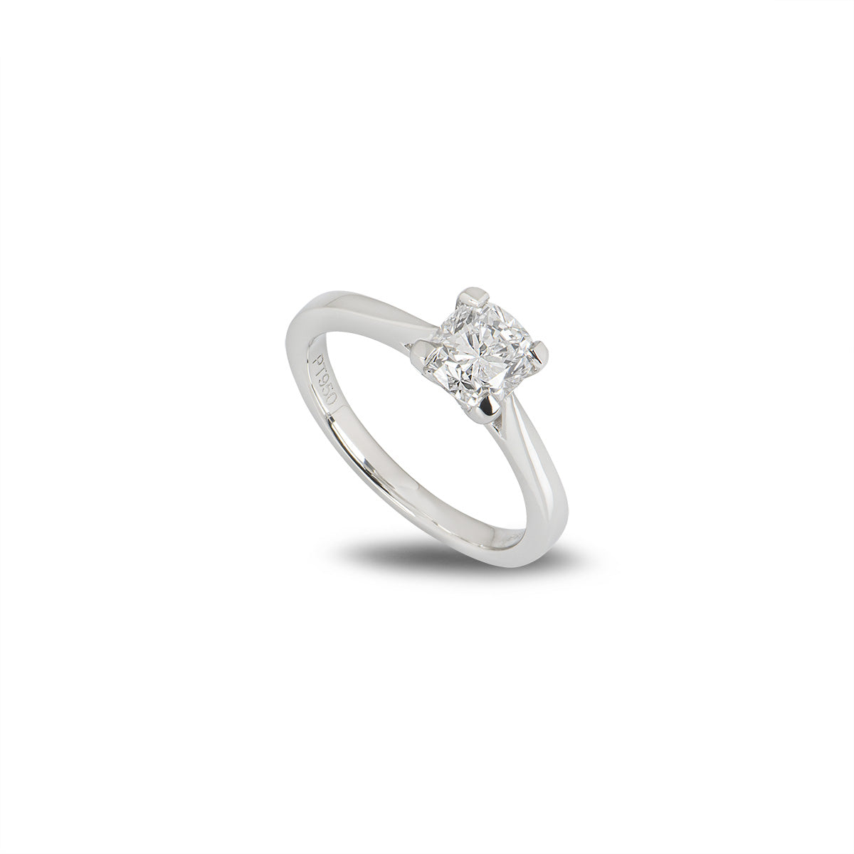 Platinum Cushion Cut Diamond Ring 1.01CT E/VS2