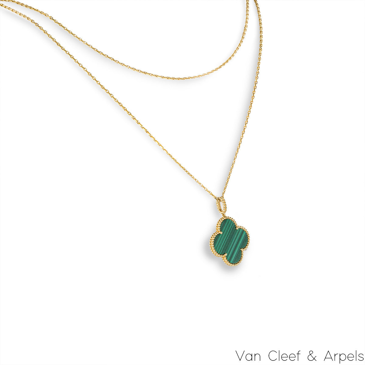 Van Cleef & Arpels Yellow Gold Malachite Magic Alhambra Long Necklace VCARO3MG00