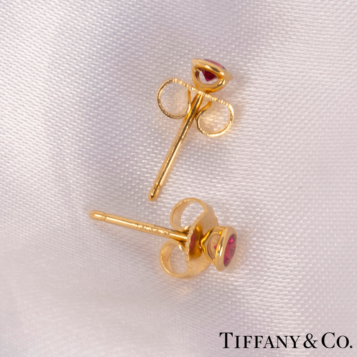 Tiffany & Co. Yellow Gold Color By The Yard Elsa Peretti Ruby Earrings 62632828