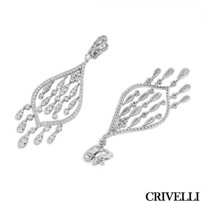 Crivelli White Gold Diamond Chandelier Earrings 7.30CT