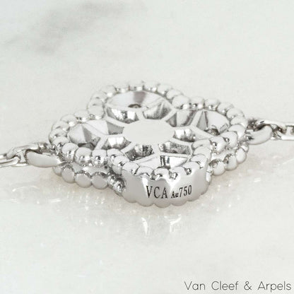 Van Cleef & Arpels White Gold Diamond Sweet Alhambra 5 Motif Bracelet VCARO85700