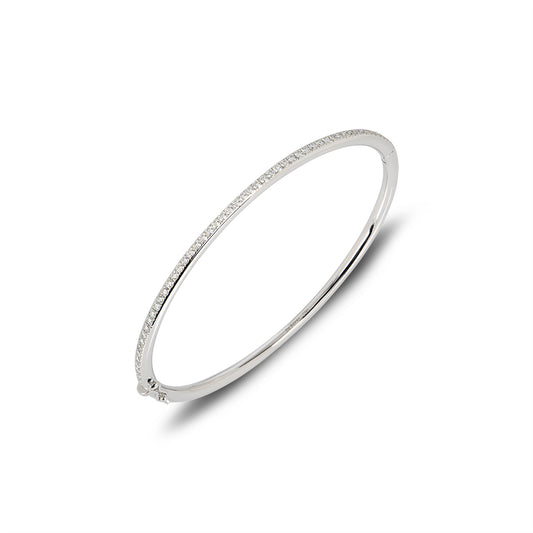 De Beers White Gold Classic Diamond Bangle B102113