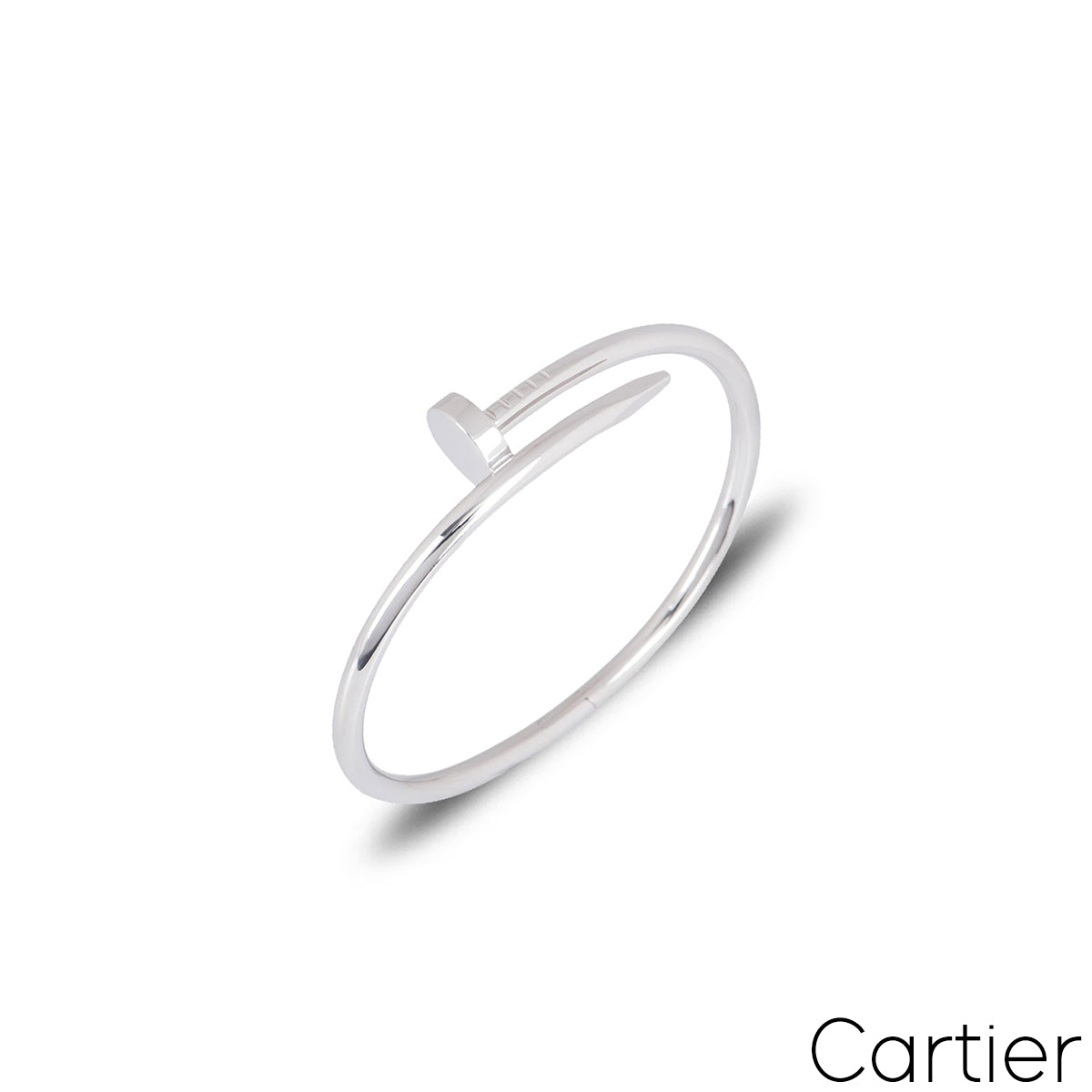 Cartier White Gold Plain Juste Un Clou Bracelet Size 15 B6048315