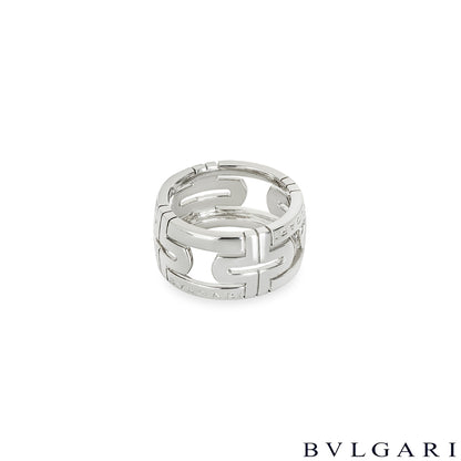 Bvlgari White Gold Parentesi Ring Size 56