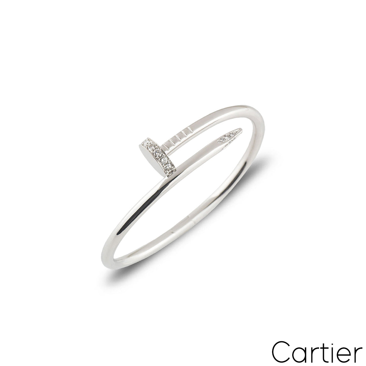 Cartier White Gold Diamond Juste Un Clou Bracelet Size 16 B6048716