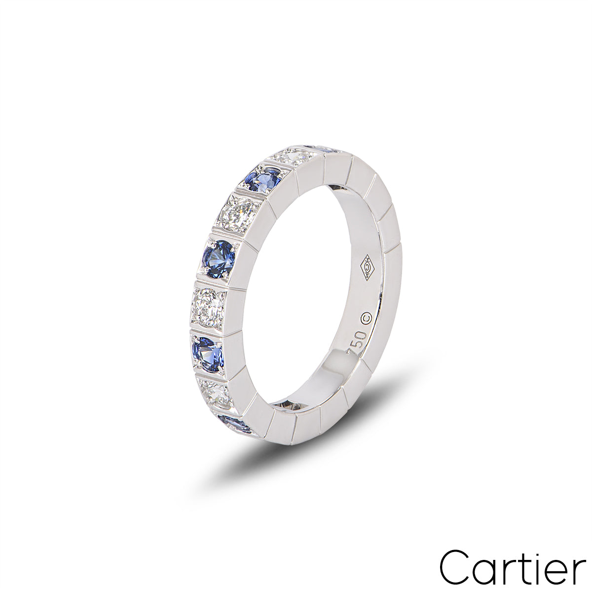 Cartier White Gold Diamond & Sapphire Lanieres Ring