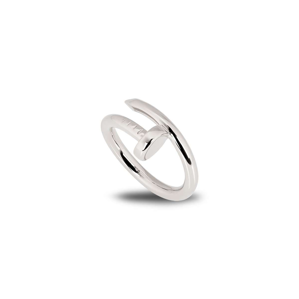 Cartier White Gold Plain Juste Un Clou Ring Size 58 B4099200