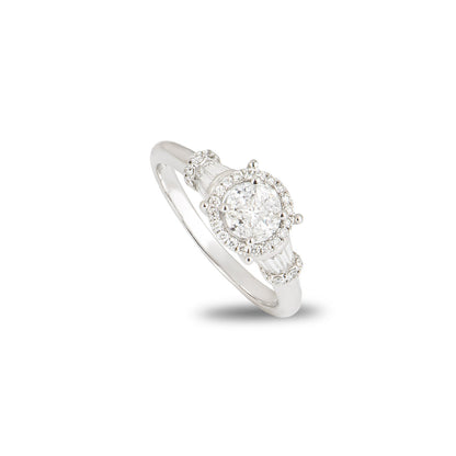 White Gold Diamond Cluster Ring 0.71CT