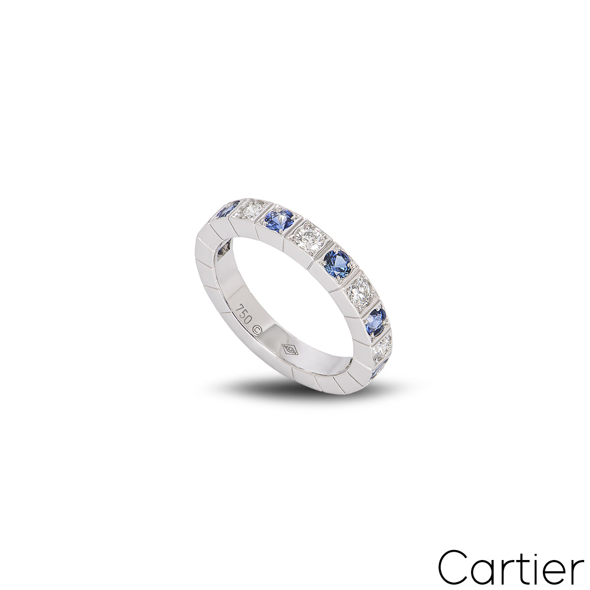 Cartier White Gold Diamond & Sapphire Lanieres Ring